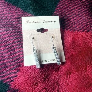 Icing Silver Crystal Drop Earrings